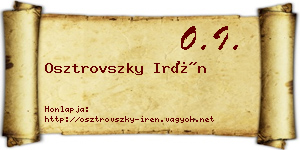 Osztrovszky Irén névjegykártya