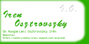 iren osztrovszky business card
